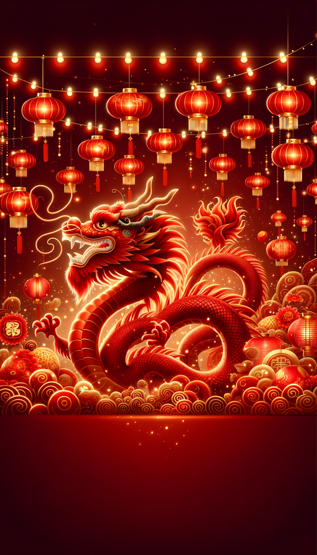 中国龙 春节 喜庆 红色