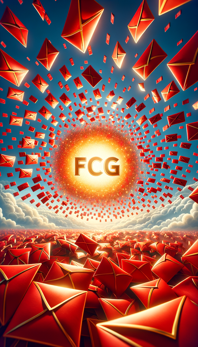 蓝天，很多个红包，封面上是金色的“FCG”