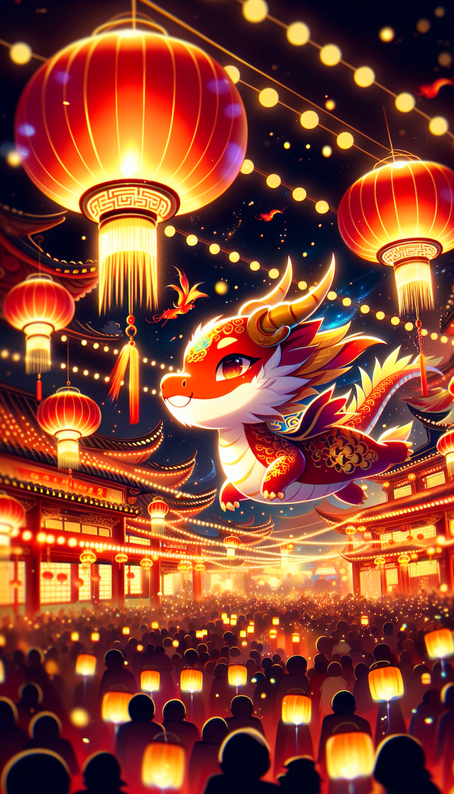 chinese dragon, cute, anime, flying， chinese spring festival atmosphere,chinese dragon, cute, anime, flying， chinese spring festival atmosphere --ar 3:4 --niji 5