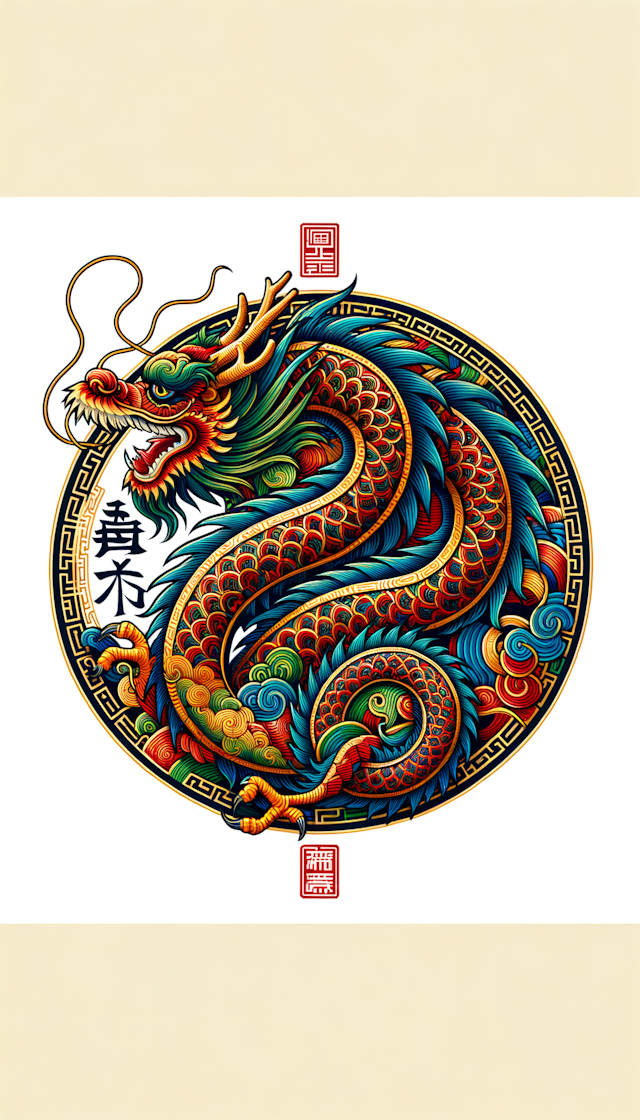 包含一条中国龙，包含8个汉字“慕如珍选恭喜发财”