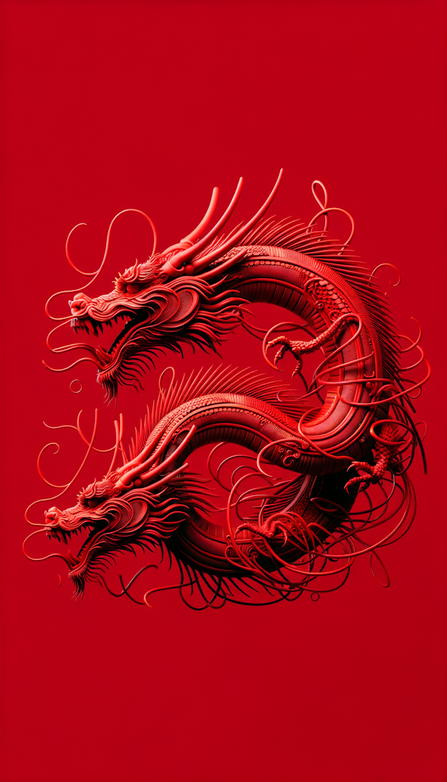 red Chinese dragon disney animation characters by zaha yun and, red background, disney style, alejandro jodorowsky, movie poster, zbrush, Minimalism, close-up, two dimensional, twisted characters, --ar 1:1 --style raw --v 6