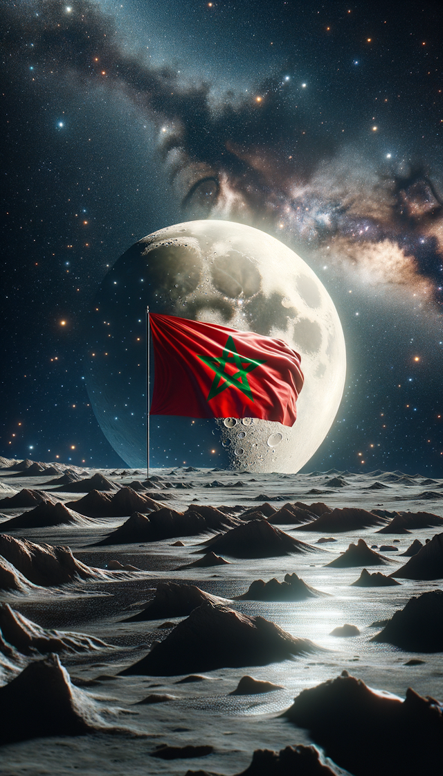 moroccan flag on the moon