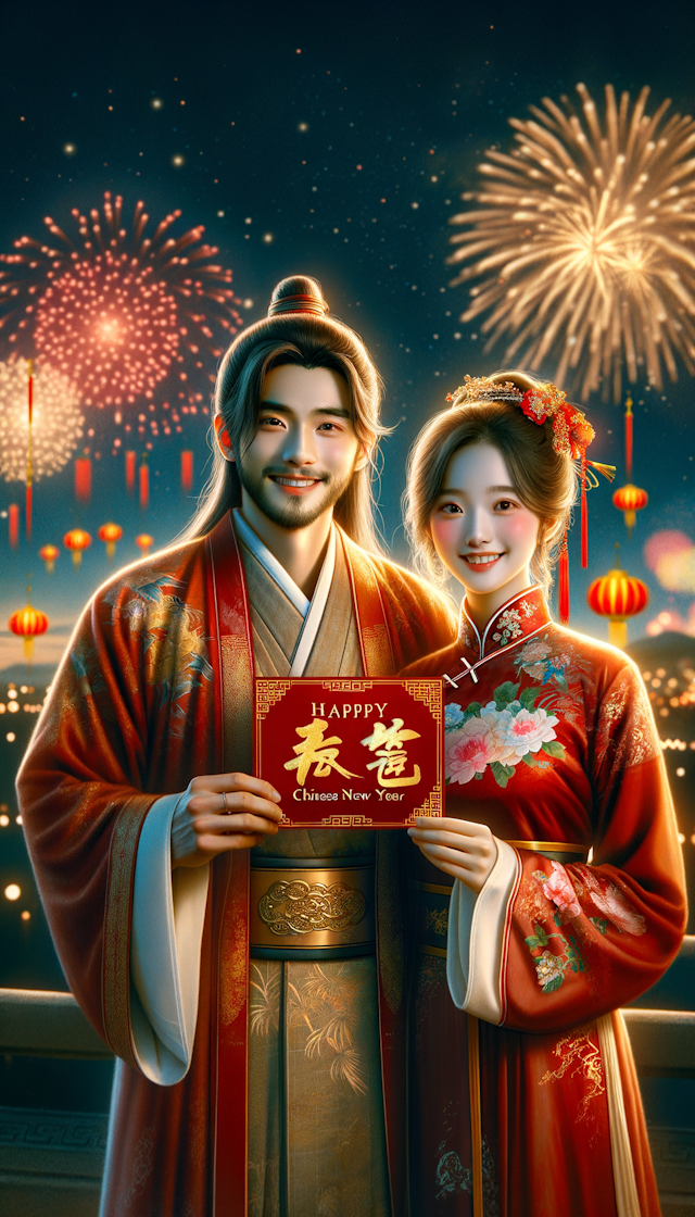 yan and kang wish you happy in chinese new year