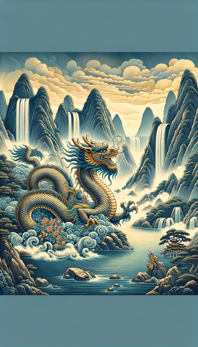 Chinese  dragon qibaishi 