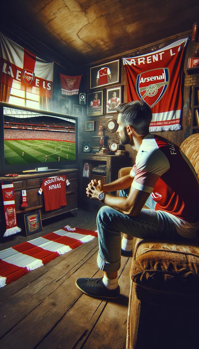 the arsenal fan watch the game