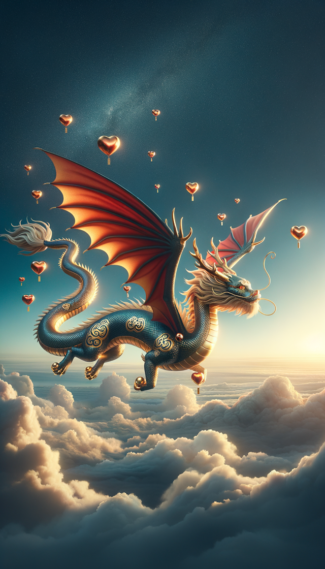 flying dragon with lucky cat outlook