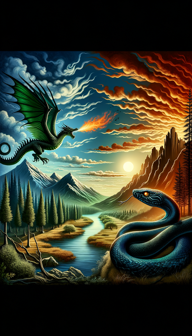 Dragon vs snake 