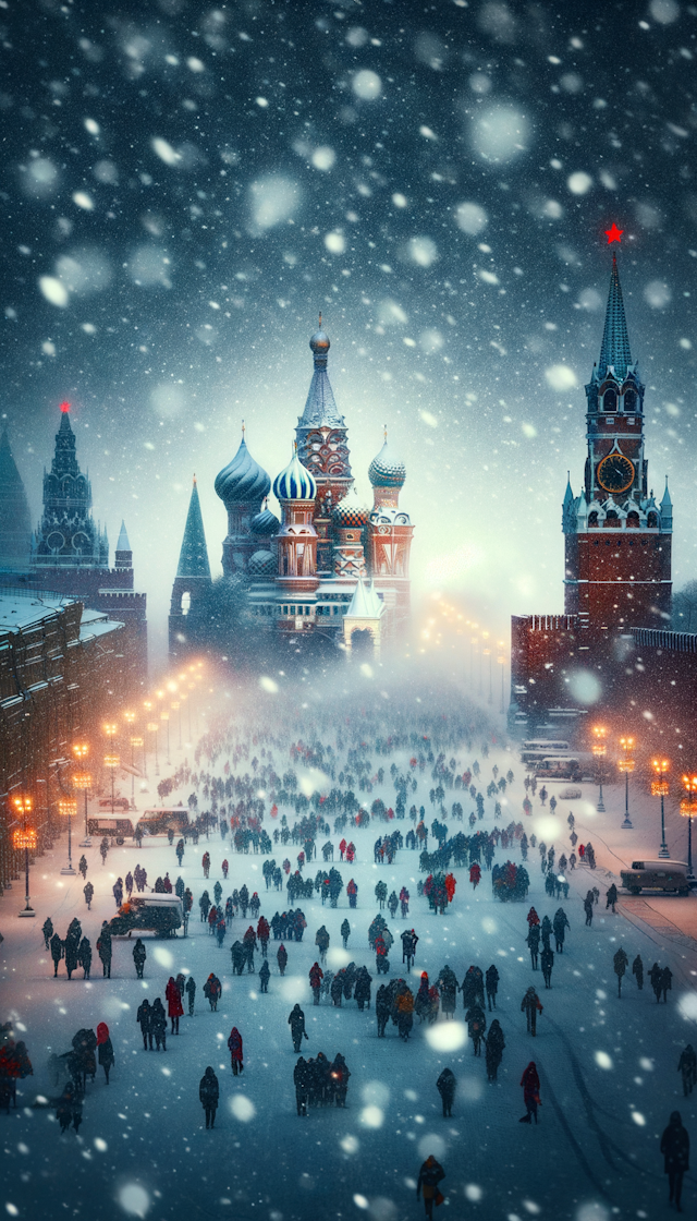 大雪纷飞的莫斯科